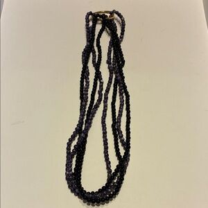 Purple and Black Beaded Versatile Vintage 2 Strand Necklace